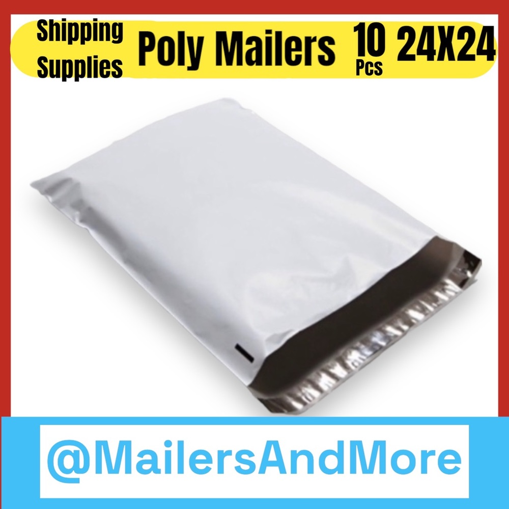 10 24X24 White Poly Mailers, Shipping Envelopes, Bags, PRICE IS FIRM - Picture 2 of 4